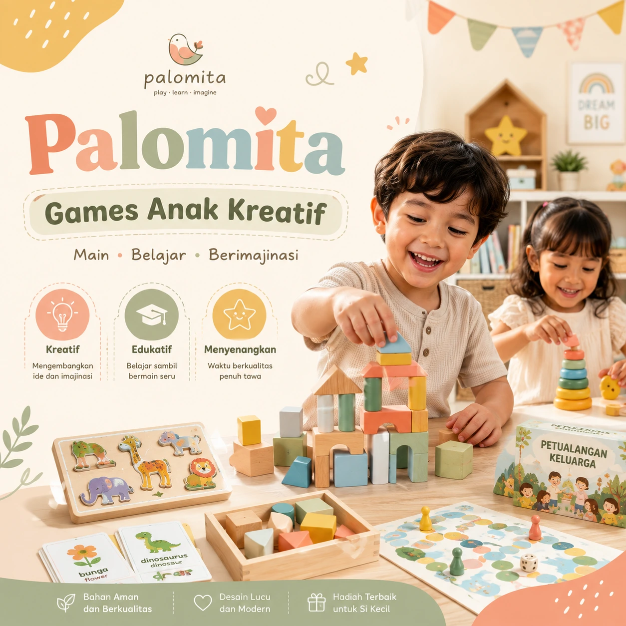Permainan anak kreatif Palomita